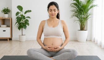 First-trimester prenatal yoga practice with gentle activation